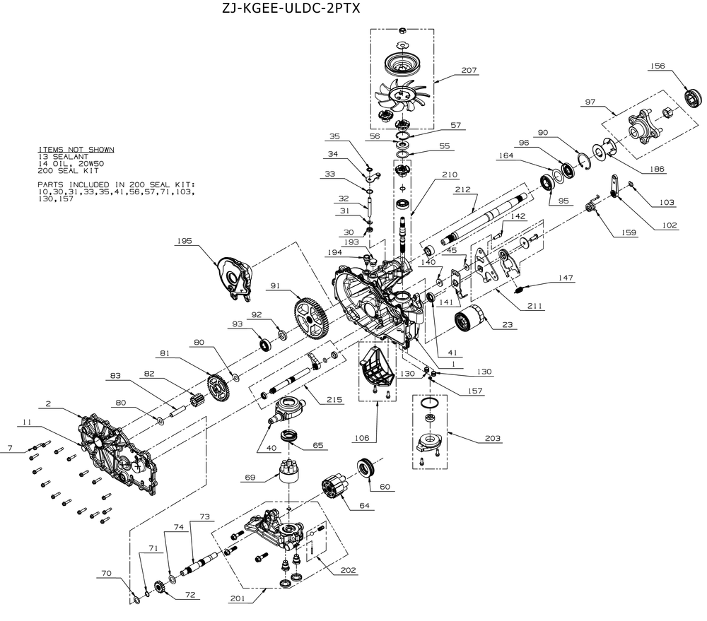 Transmission (Lh) Diagram and Parts List for ZT3-60KW (17AZEAC5010)(2021) Cub Cadet Lawn Tractor